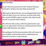 Jamaica Carnival postponed